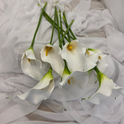 White Long Stem Calla - Realistic Artificial Flowers