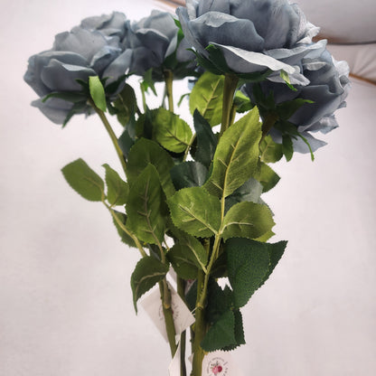 Duck Egg Blue David Austin Half Bloom Real Touch Rose - Realistic Artificial Flowers