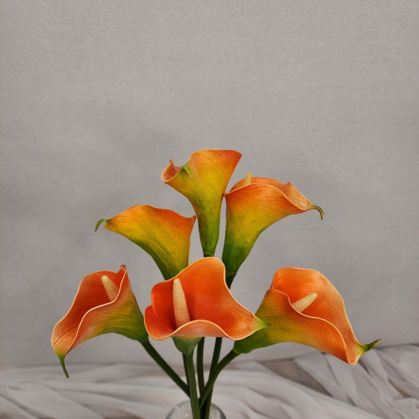 Orange Mini Calla Lily  - Realistic Artificial Flowers