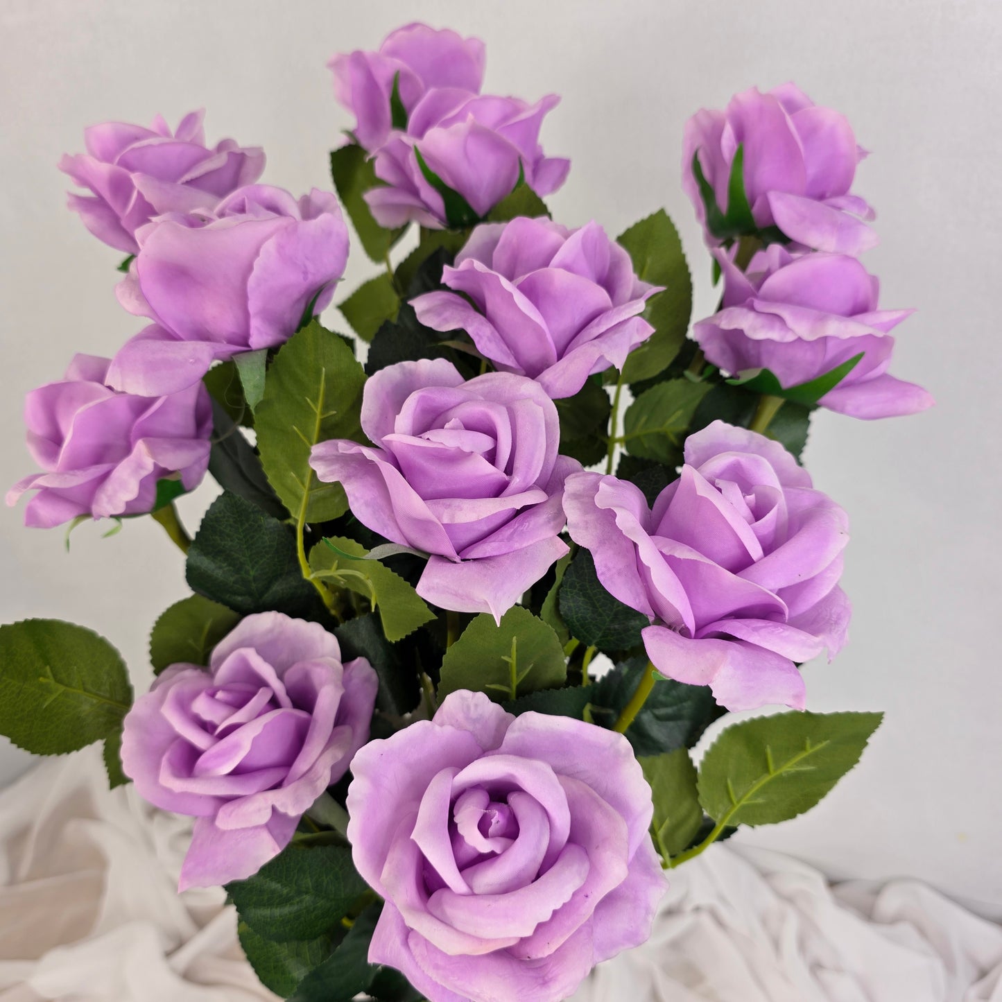 Lilac Real Touch Open Bloom Rose - Realistic Artificial Flowers