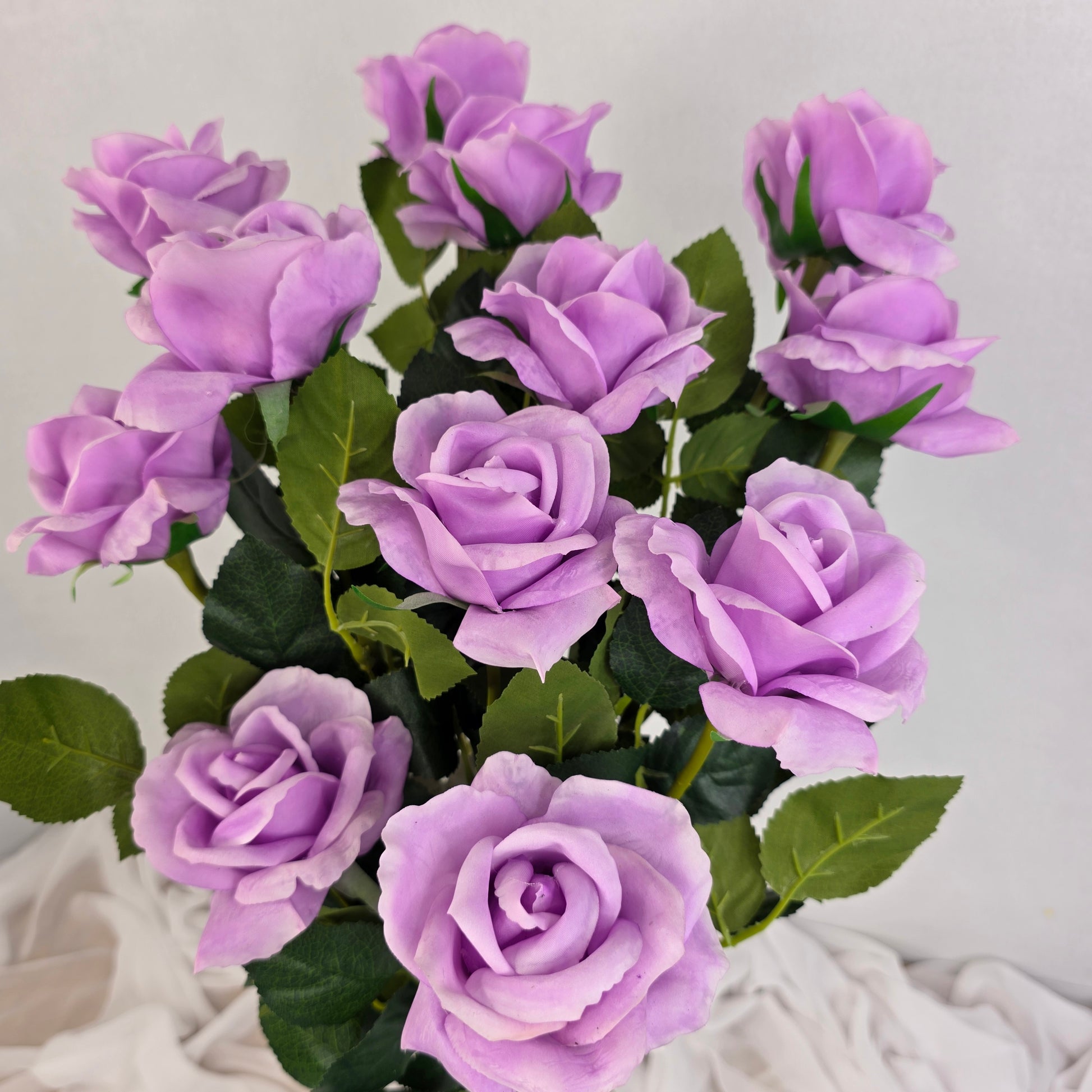 Lilac Real Touch Open Bloom Rose - Realistic Artificial Flowers