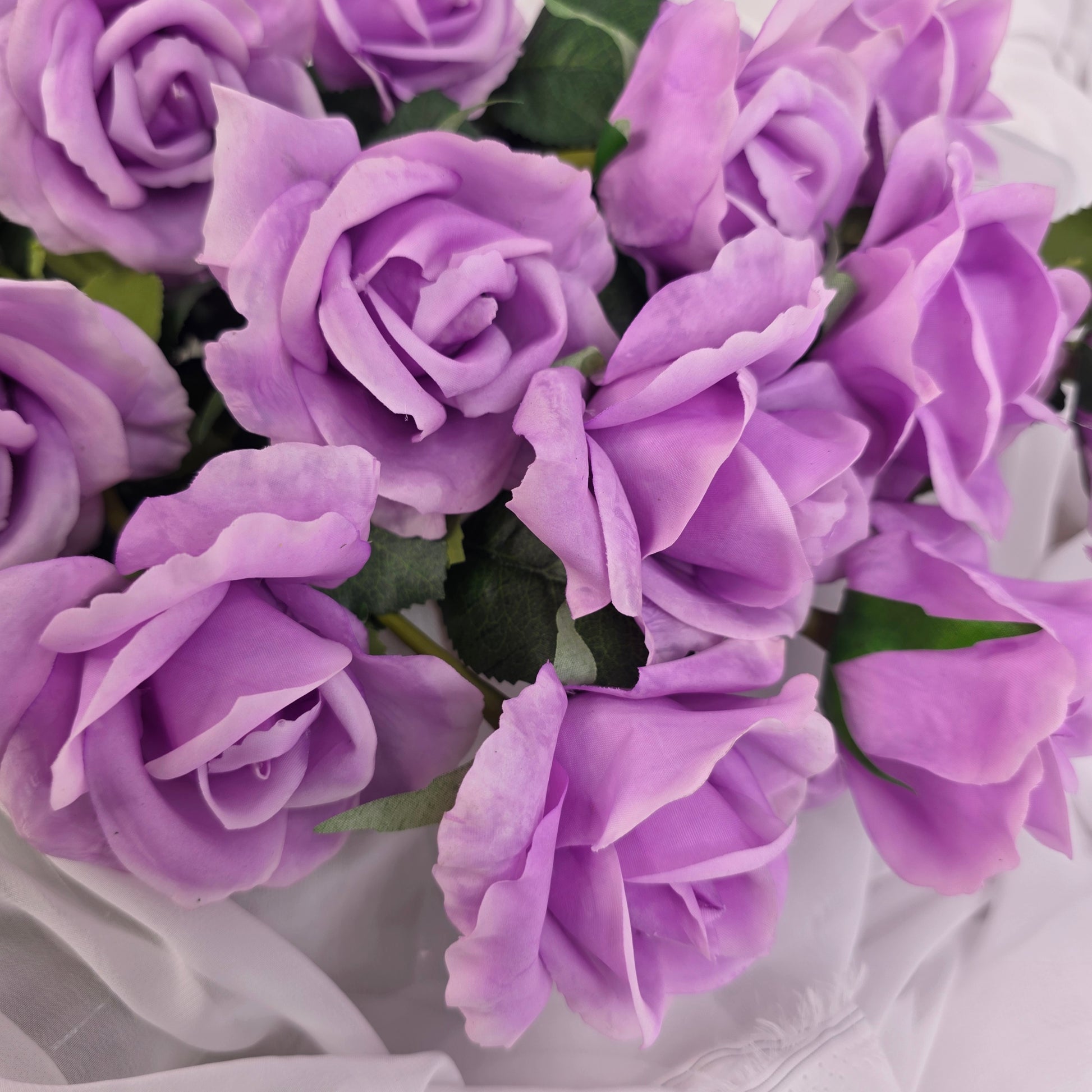 Lilac Real Touch Open Bloom Rose - Realistic Artificial Flowers
