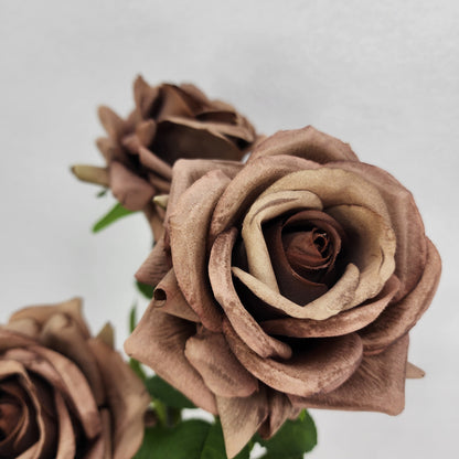 Coffee Royal Real Touch Rose - Realistic Artificial Flowers