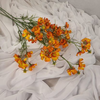 Orange Mini Cosmos Spray - Realistic Artificial Flowers