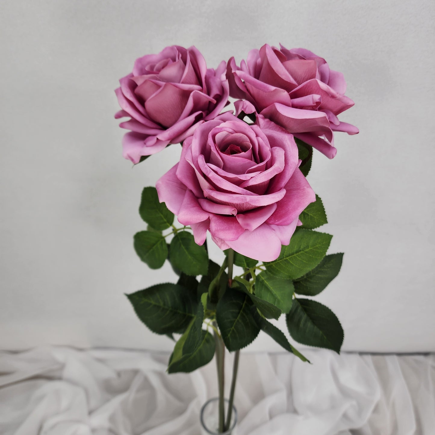 Mauve Royal Real Touch Rose - Realistic Artificial Flowers