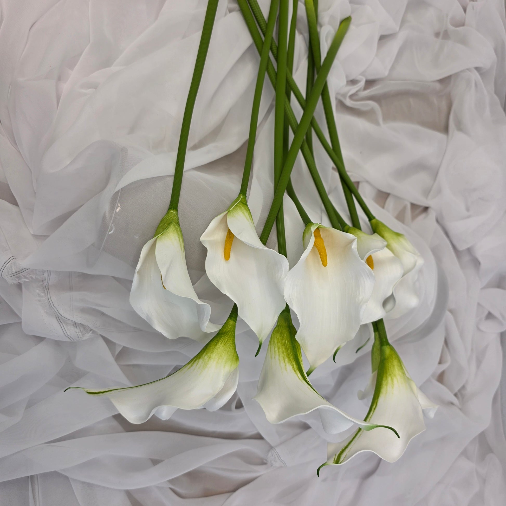 White Long Stem Calla - Realistic Artificial Flowers