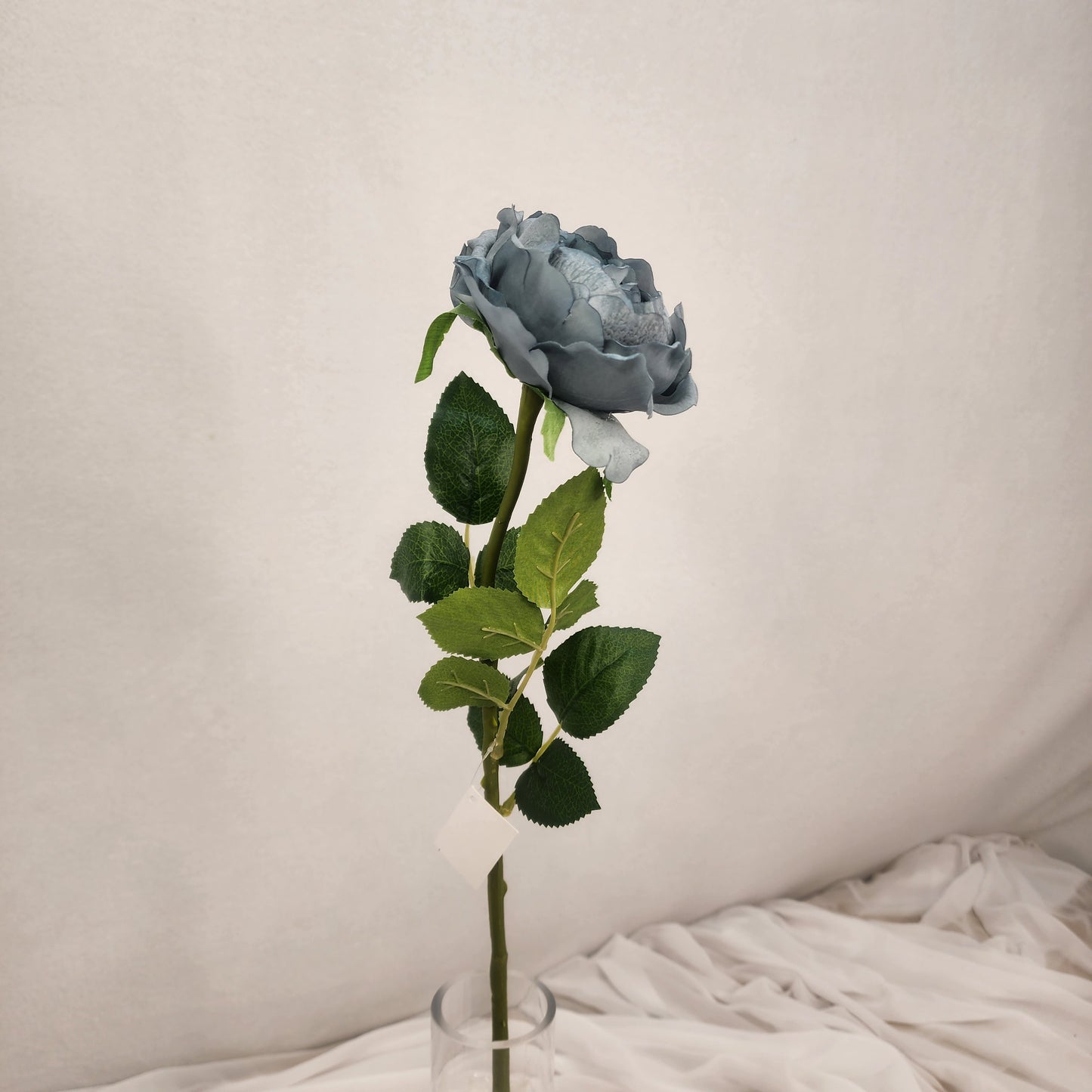 Duck Egg Blue David Austin Half Bloom Real Touch Rose - Realistic Artificial Flowers