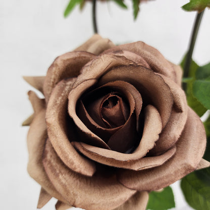 Coffee Royal Real Touch Rose - Realistic Artificial Flowers