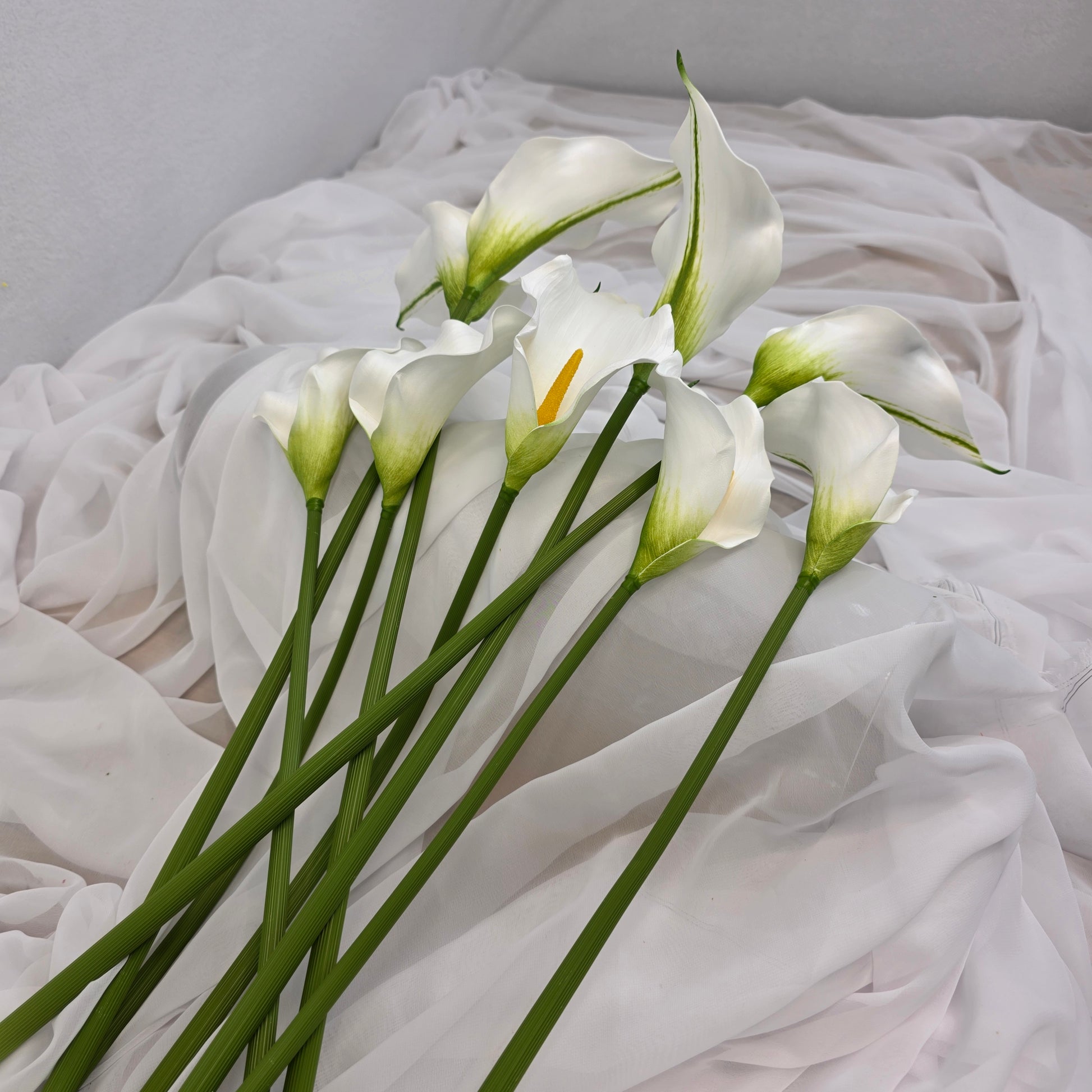 White Long Stem Calla - Realistic Artificial Flowers