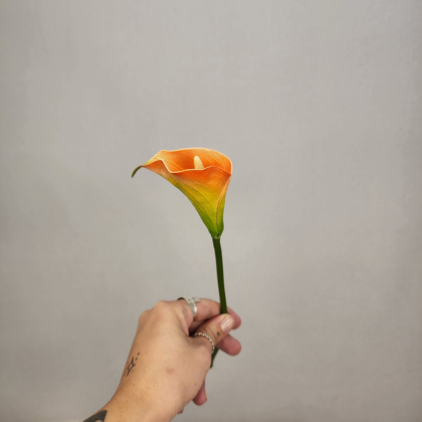 Orange Mini Calla Lily  - Realistic Artificial Flowers
