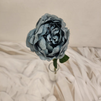 Duck Egg Blue David Austin Half Bloom Real Touch Rose - Realistic Artificial Flowers