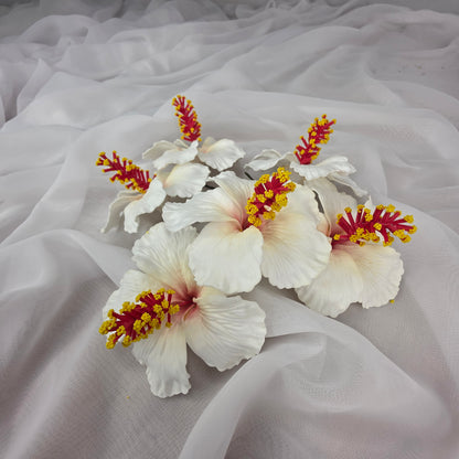 White Hibiscus 8cm Flowerhead