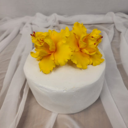 Hibiscus Yellow Double 11cm- Realistic artificial Flowers