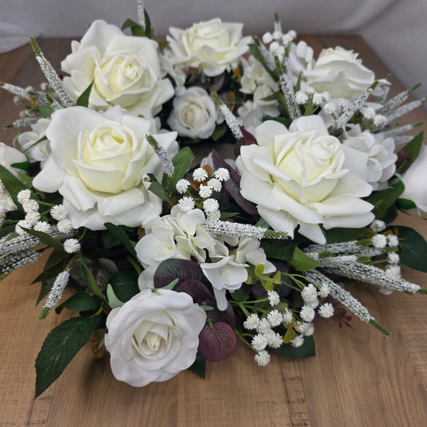 Wreath in Whites and Green