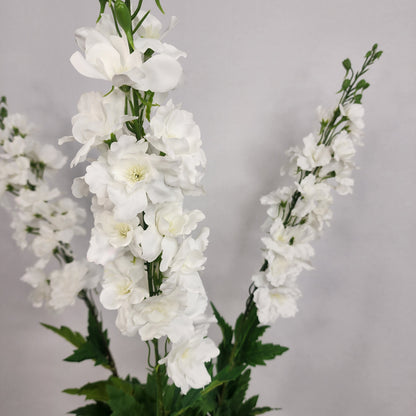 White Large Real Touch Delphinium - Realistic Artificial Flowers