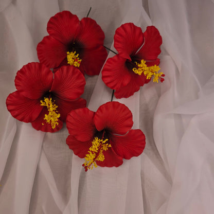 Red Hibiscus 11.5 cm Flowerhead