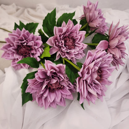 Mauve Real Touch Dahlias-Realistic Artificial Flowers