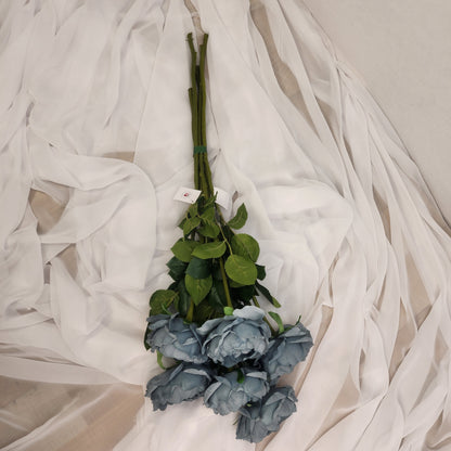 Duck Egg Blue David Austin Half Bloom Real Touch Rose - Realistic Artificial Flowers