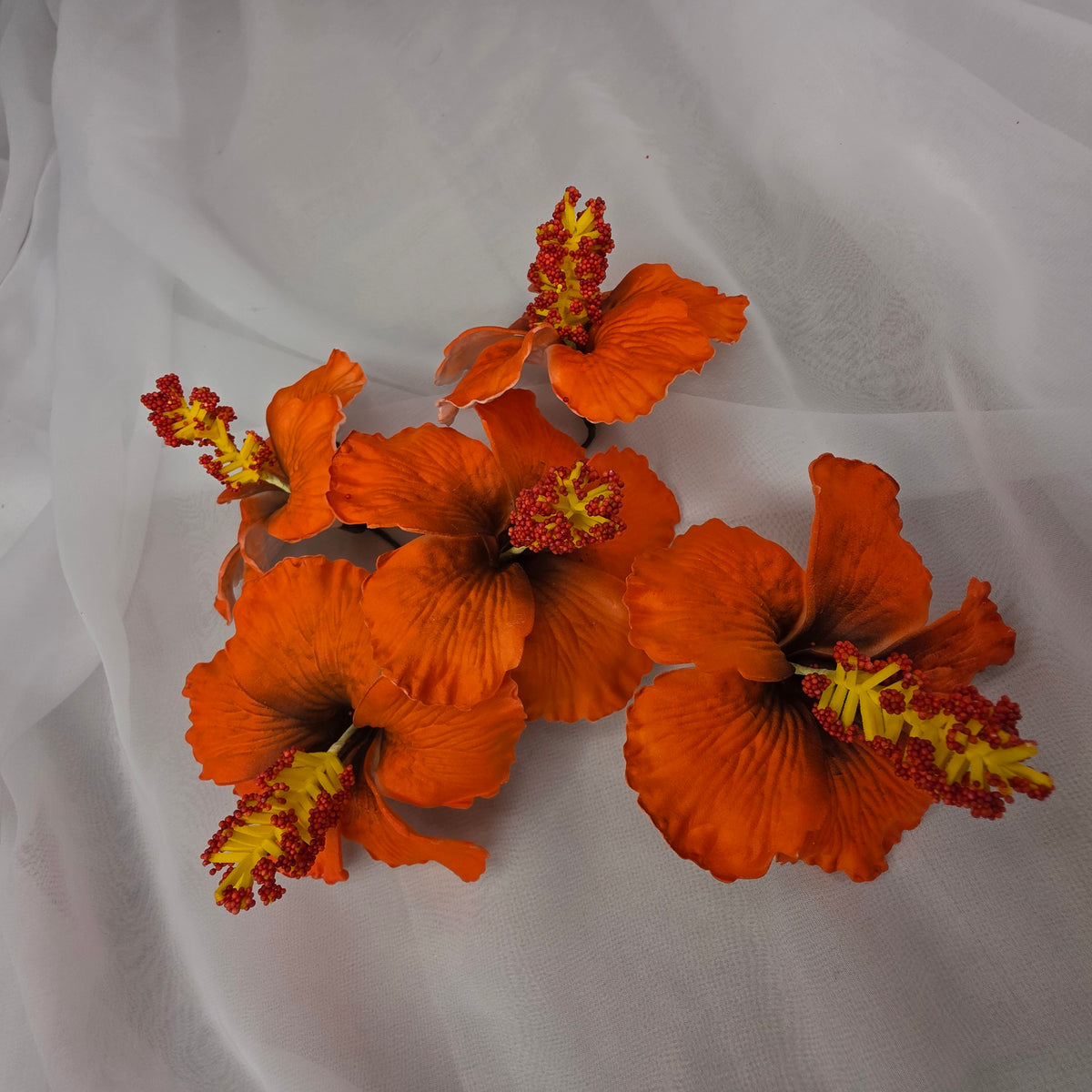 Orange Hibiscus 8 cm Flowerhead