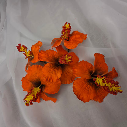 Orange Hibiscus 8 cm Flowerhead