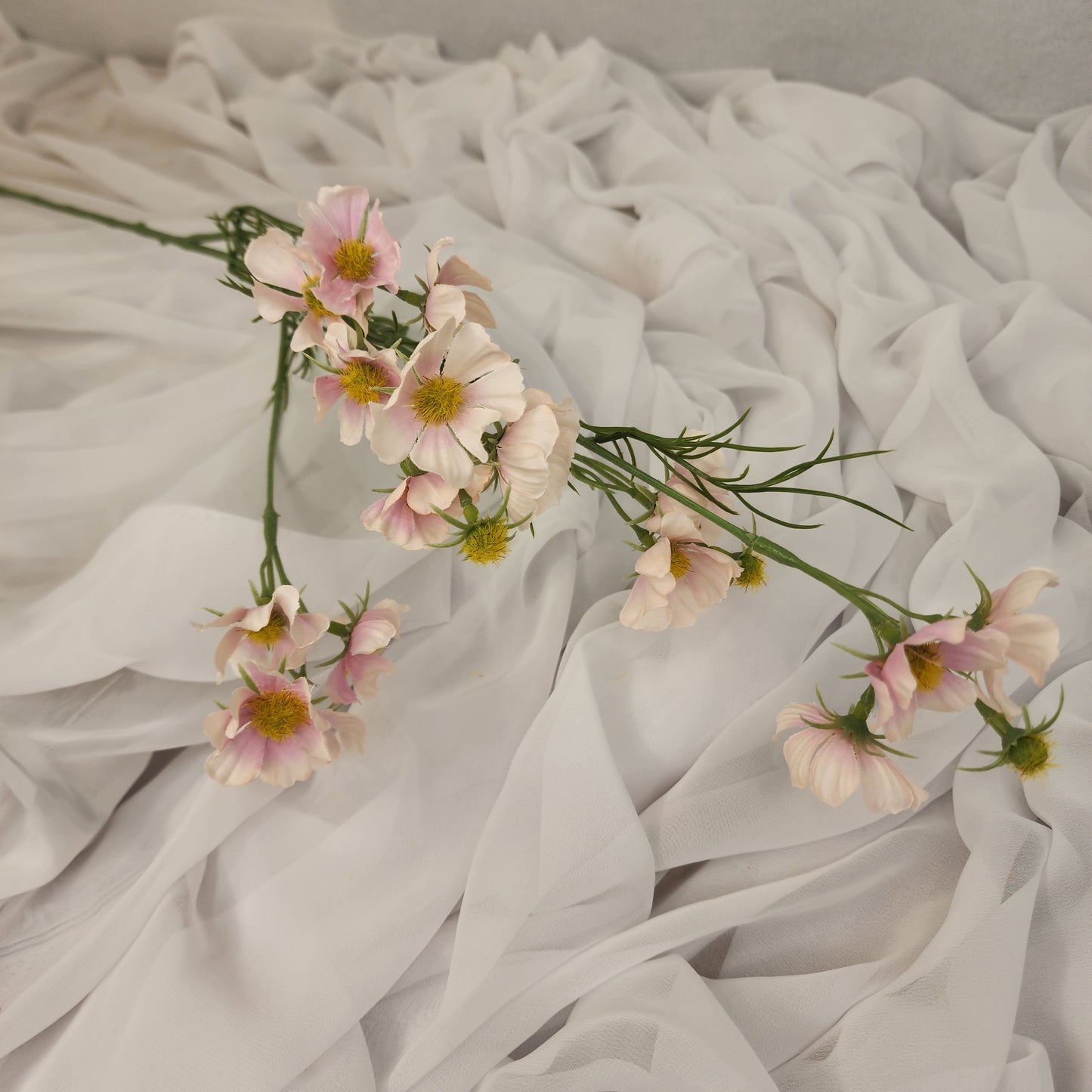 Pale Pink Mini Cosmos Spray - Realistic Artificial Flowers