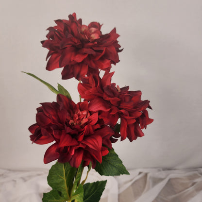 Burgundy Dahlia Silk Touch- Realistic Artificial Flowers