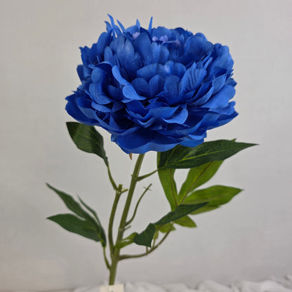 Dark Blue Peony Bloom Large - Realistic Artificial Flowers