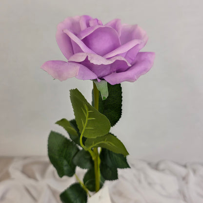 Lilac Real Touch Open Bloom Rose - Realistic Artificial Flowers