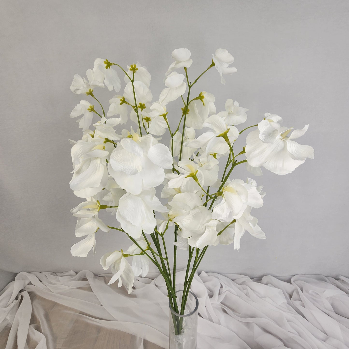 White Sweet Pea Spray- Realistic Artificial Flowers