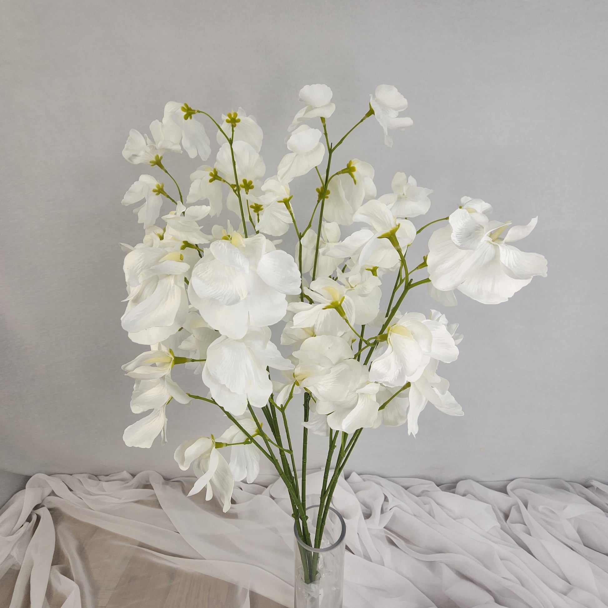 White Sweet Pea Spray- Realistic Artificial Flowers