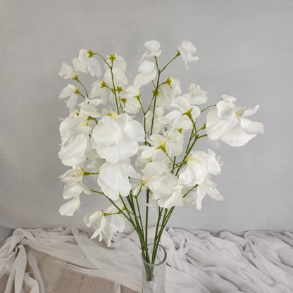 White Sweet Pea Spray- Realistic Artificial Flowers