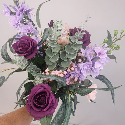Purple and Mauve Bouquet -Real Touch Blooms