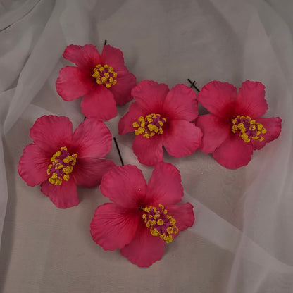Pink Hibiscus 8cm Flowerhead