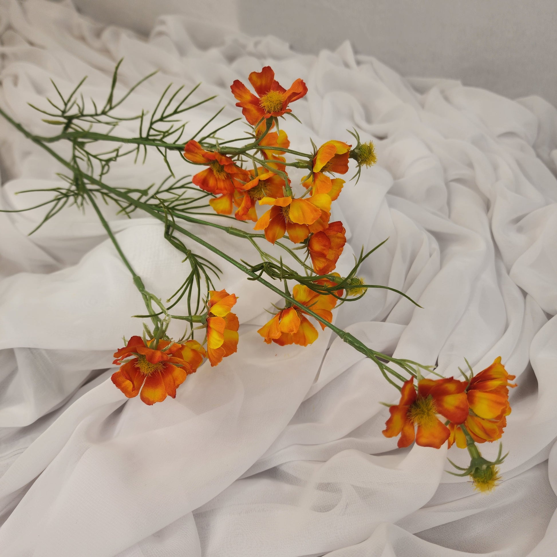 Orange Mini Cosmos Spray - Realistic Artificial Flowers