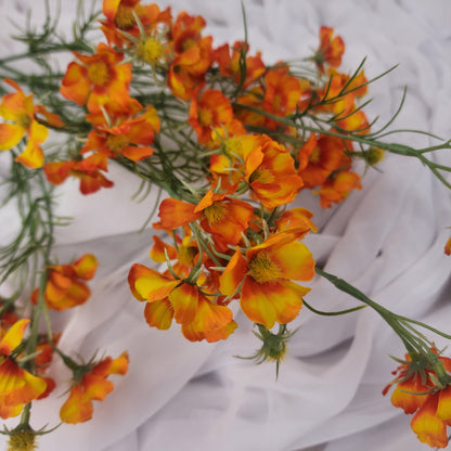 Orange Mini Cosmos Spray - Realistic Artificial Flowers