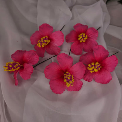 Pink Hibiscus 8cm Flowerhead