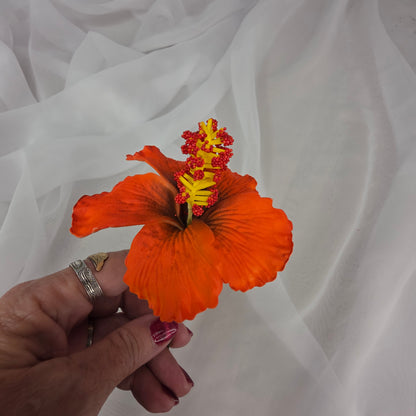 Orange Hibiscus 8 cm Flowerhead
