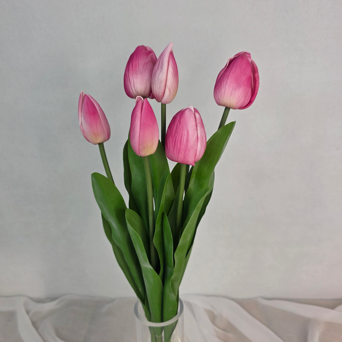 Pink Tulip Real Touch Bud and Bloom -Realistic Artificial Flowers