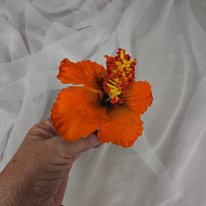 Orange Hibiscus 8 cm Flowerhead