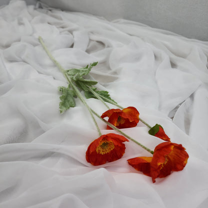 Icelandic Burnt Orange Poppies - Realistic Artificial Flowers