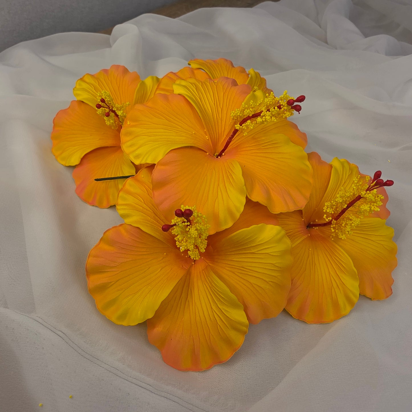 Peach Hibiscus 11.5 cm Flowerhead