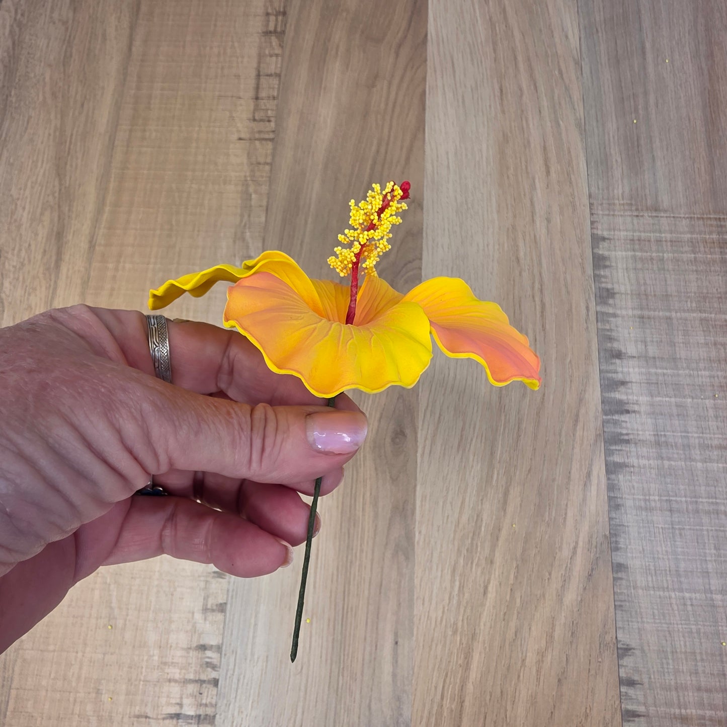 Peach Hibiscus 11.5 cm Flowerhead