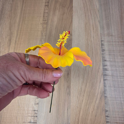 Peach Hibiscus 11.5 cm Flowerhead
