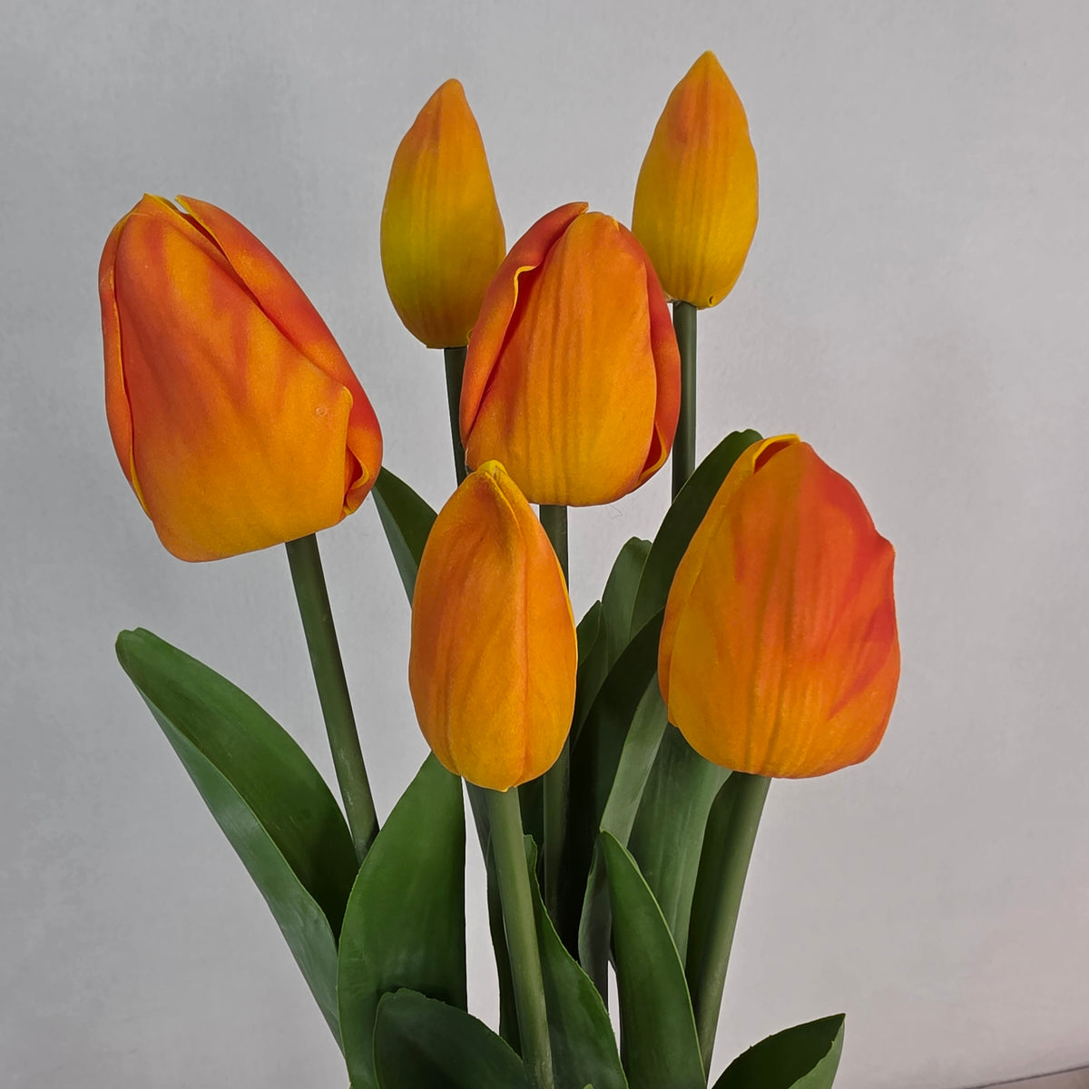 Orange Tulip Real Touch Bud and Bloom -Realistic Artificial Flowers