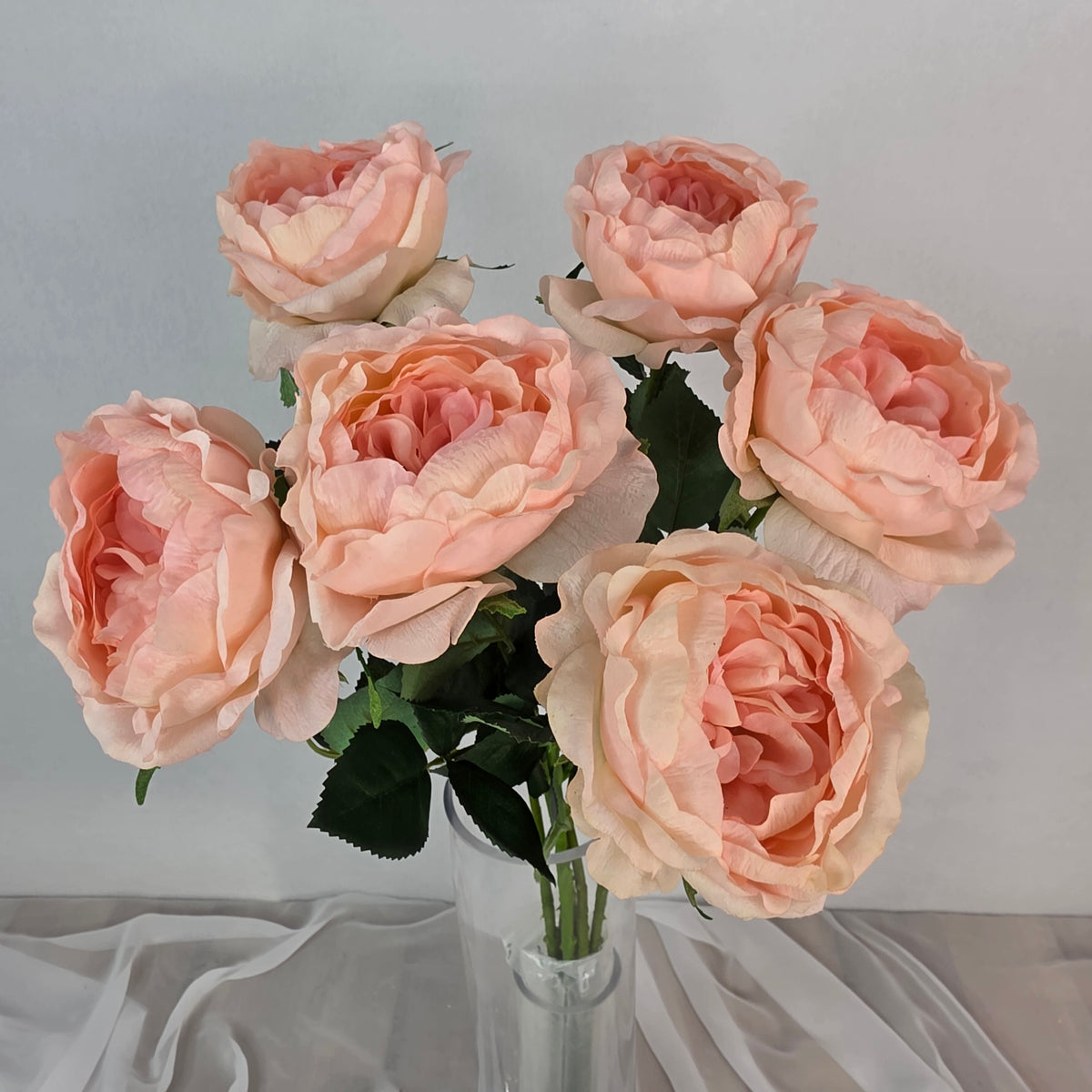 Pink David Austin Half Bloom Real Touch Rose
