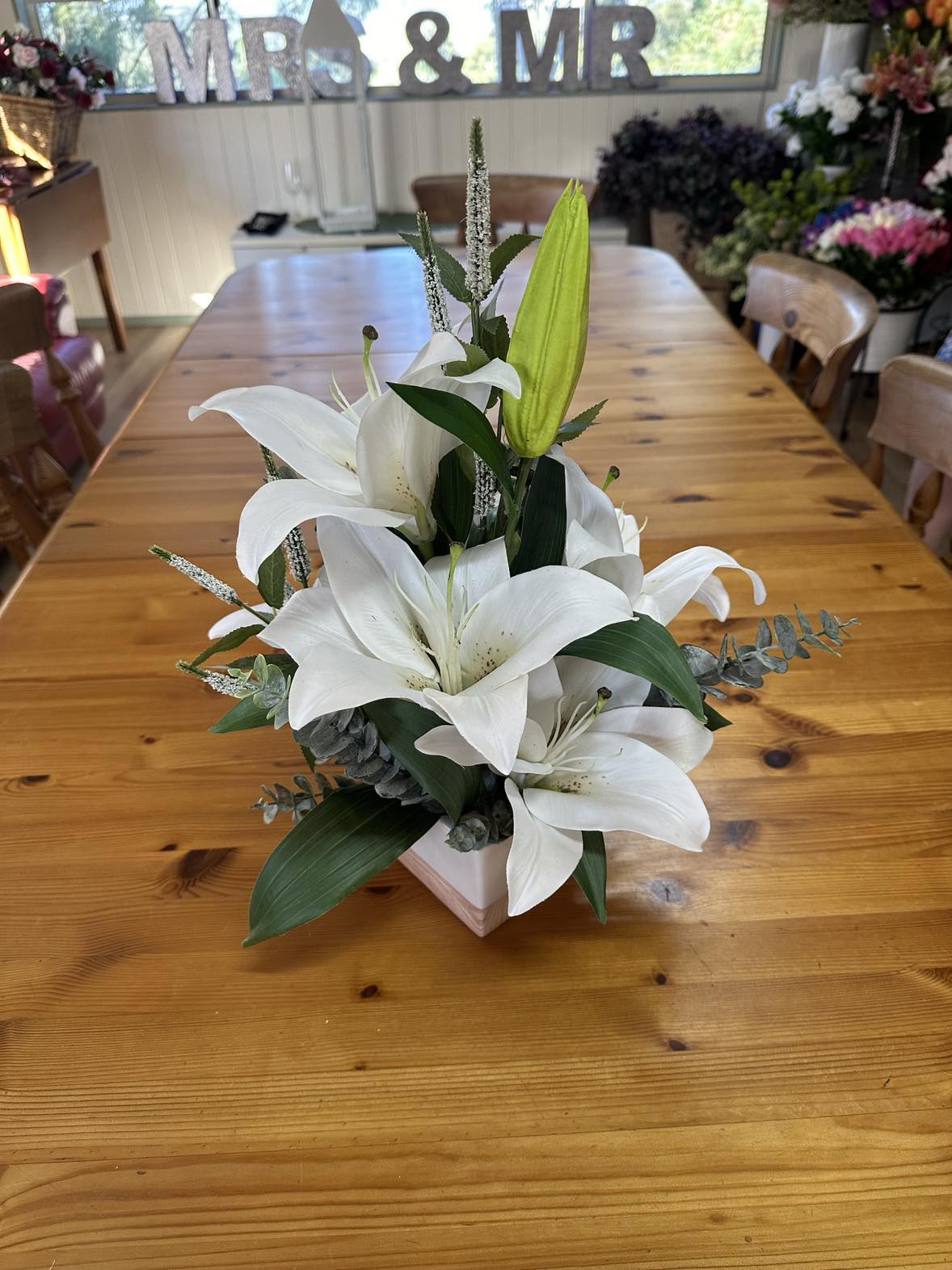 White Oriental Lily Arrangement