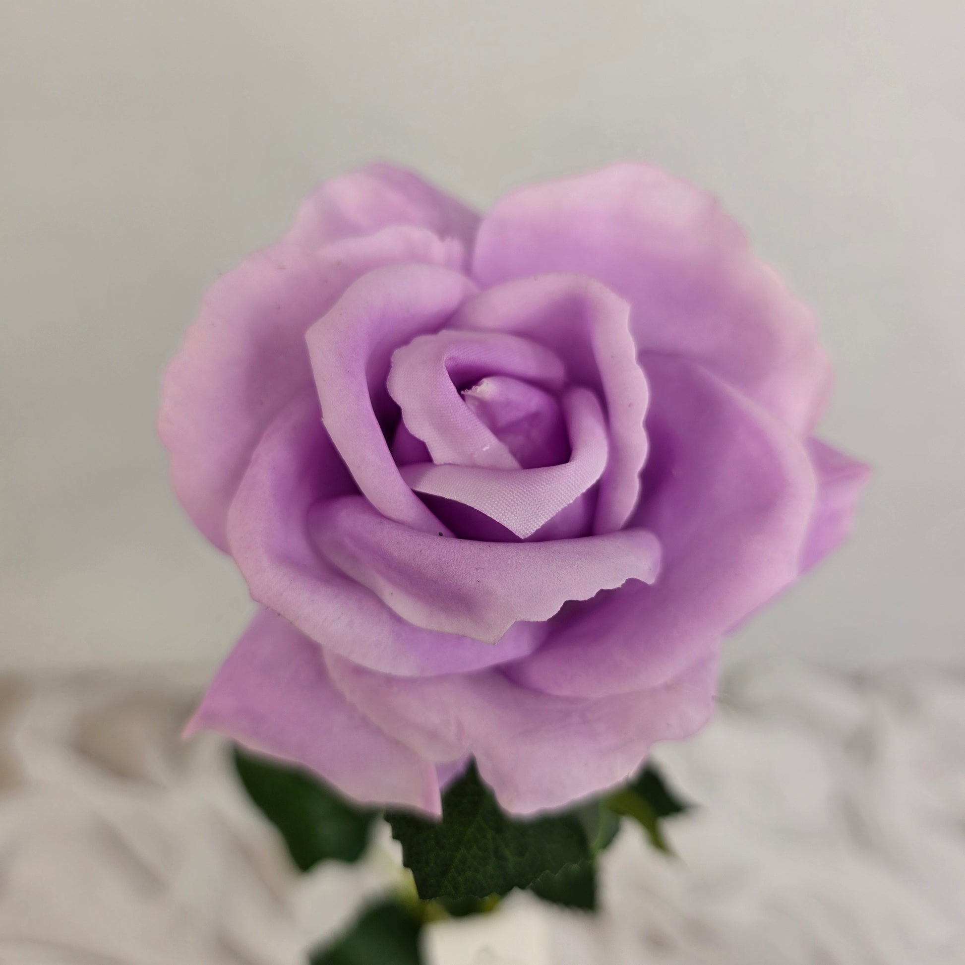 Lilac Real Touch Open Bloom Rose - Realistic Artificial Flowers