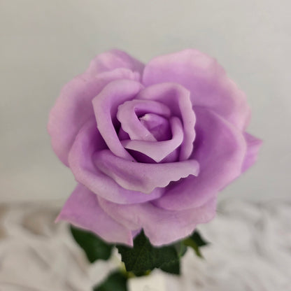 Lilac Real Touch Open Bloom Rose - Realistic Artificial Flowers