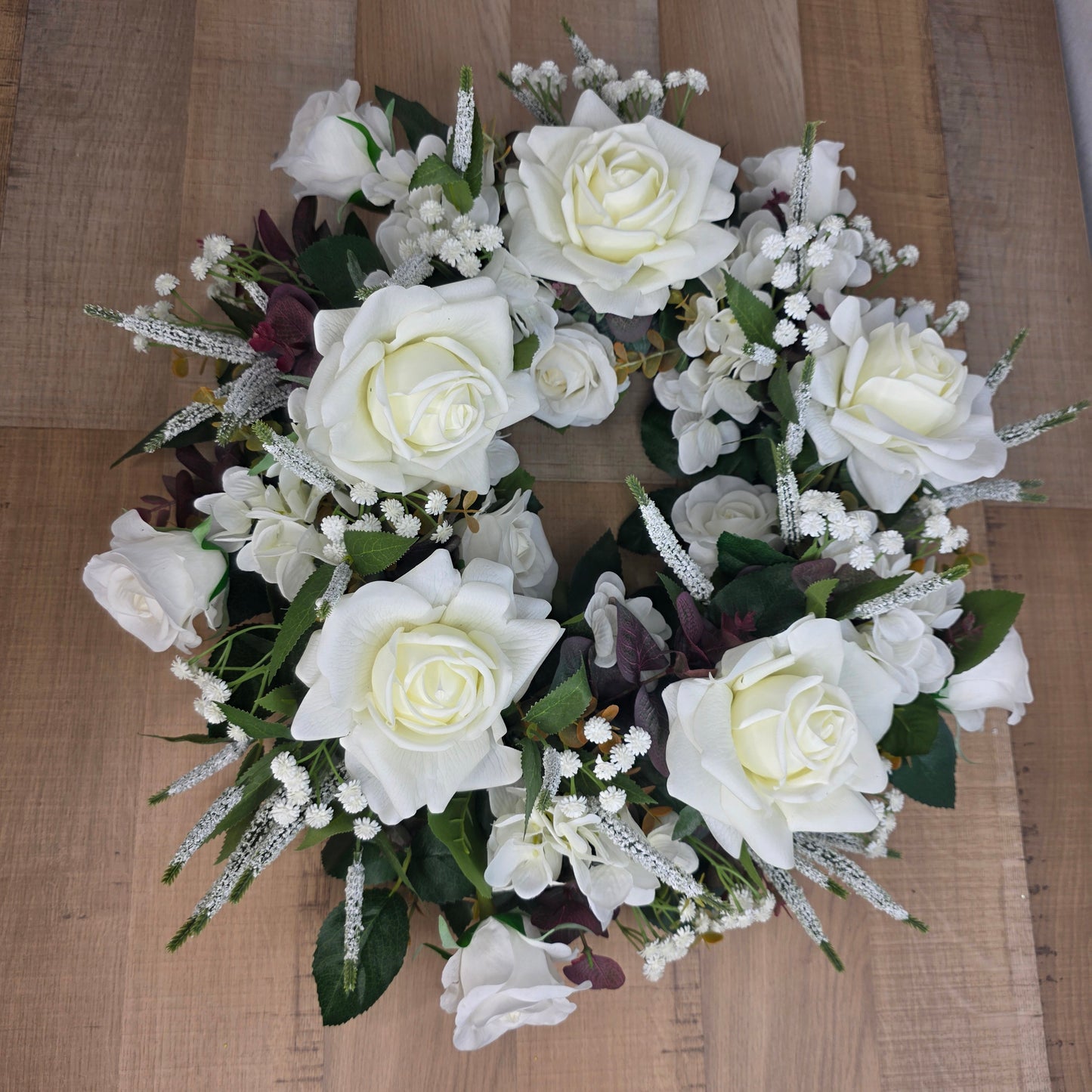 Wreath in Whites and Green