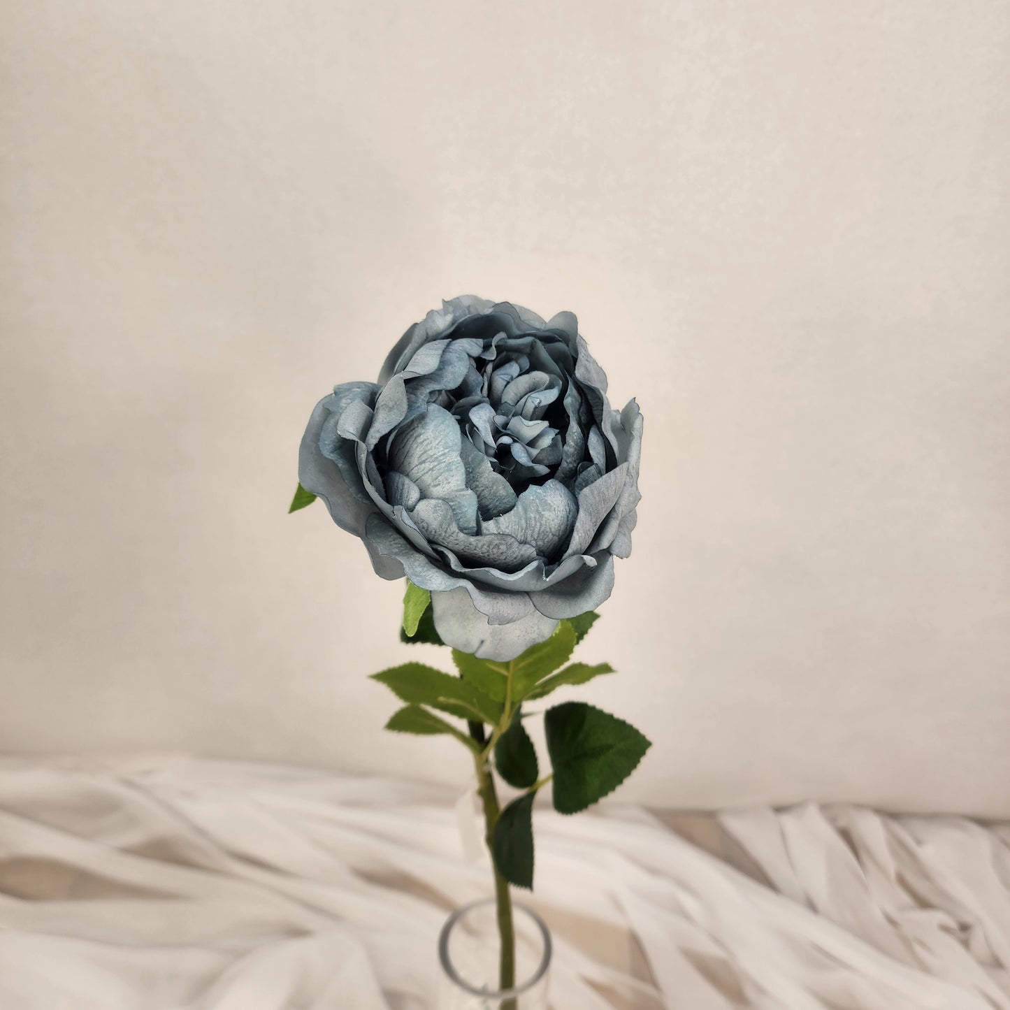 Duck Egg Blue David Austin Half Bloom Real Touch Rose - Realistic Artificial Flowers